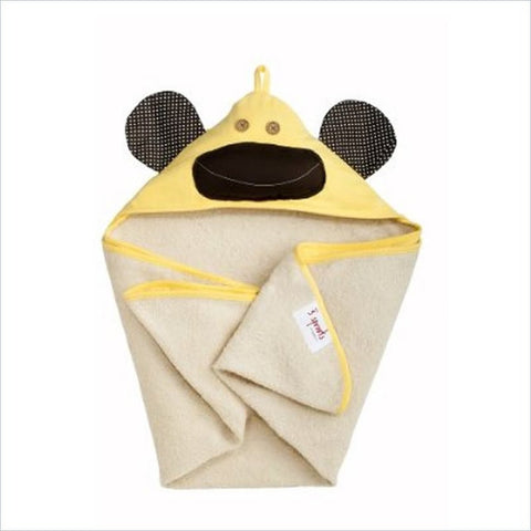 3 Sprouts Milo the Monkey Hooded Towel in Yellow