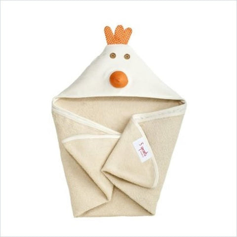 3 Sprouts Chico the Chicken Hooded Towel in Cream