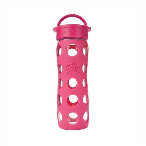 Lifefactory 16 oz Glass Beverage Bottle in Raspberry Pink