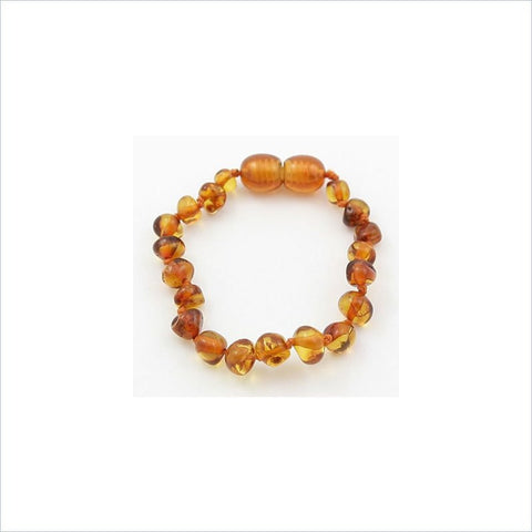 Baltic Amber Teething Anklet in Cognac