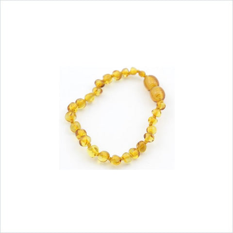 Baltic Amber Teething Anklet in Honey