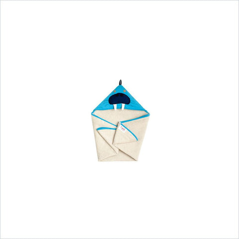 3 Sprouts Walrus Hooded Towel in Blue