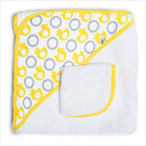 JJ Cole Hooded Towel in Yellow Ducks