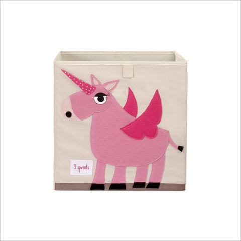 3 Sprouts Unicorn Storage Box in Pink