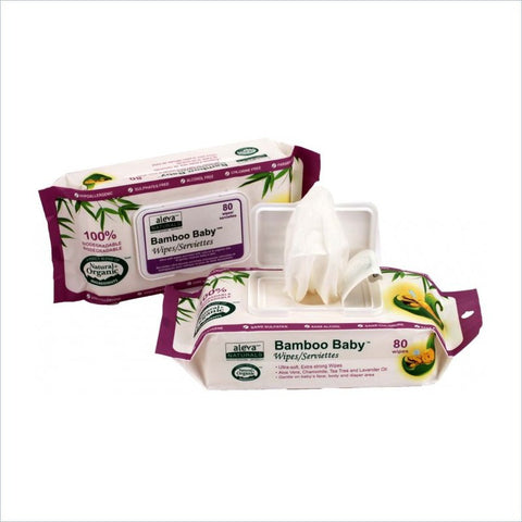 Aleva Naturals Bamboo Baby Wipes - 80 Pack