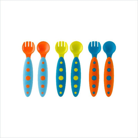 Boon Modware Toddler Utensils 3 pack in Blue&Orange / Green&Blue / Orange&Blue