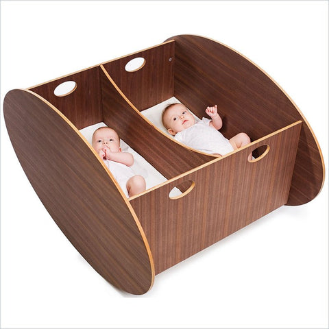 BabyHome So-Ro Double Cradle in Walnut