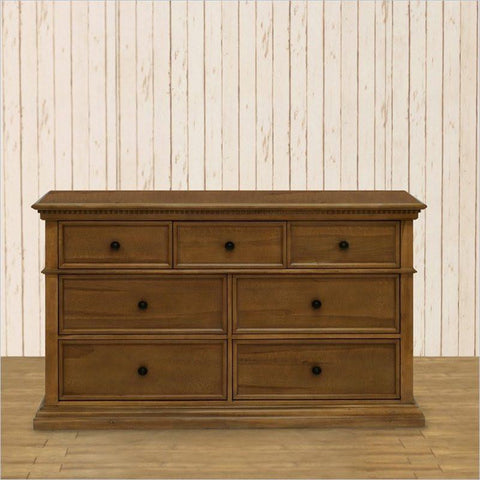 Franklin & Ben Nelson 7 Drawer Double Wide Dresser in Aged Oak