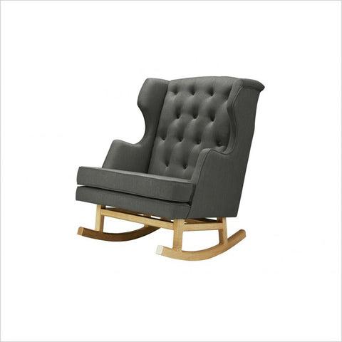Nurseryworks Empire Light Legs Rocker in Charcoal Weave Facric