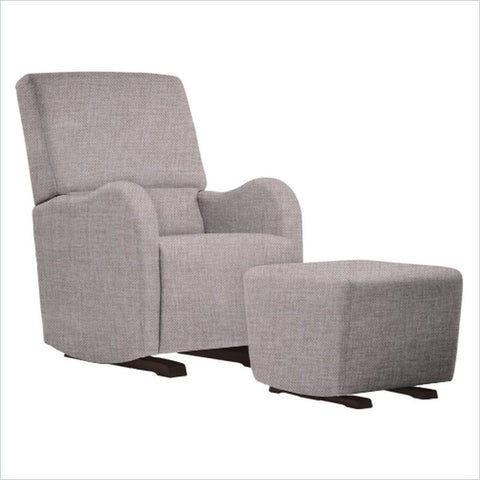 Dutailier Laki Upholstered Espresso Glider Chair in Snow