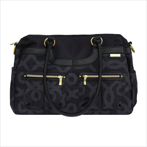 JJ Cole Satchel Diaper Bag In Black and Gold