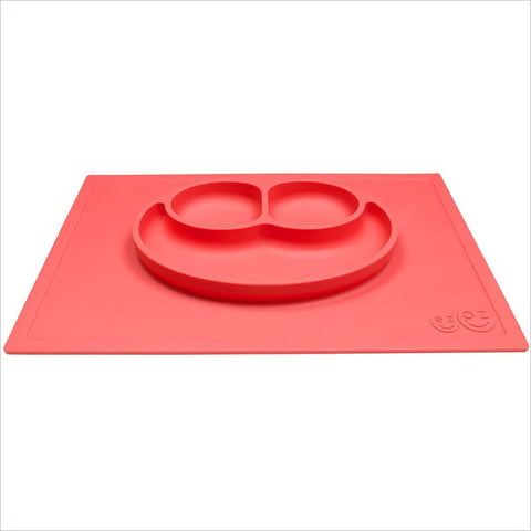 ezpz Less Mess Happy Mat Plate and Placemat in Coral