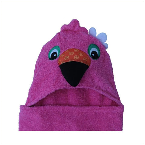 Zoocchini Toddler Hooded Towel in Franny the Flamingo
