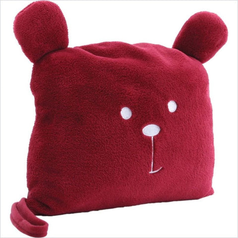 Lug Kids Under Cover Bear Blanket and Pillow in Crimson Red