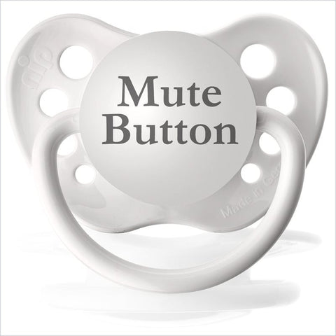 Ulubulu Silicone Pacifiers Mute Button in White