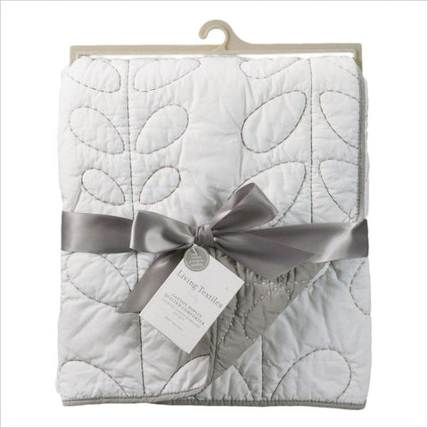 Living Textiles Hayden Cotton Poplin Quilted Comforter in White and Grey