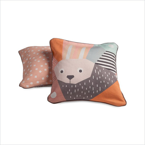 Nurseryworks Menagerie Cubist Print Toddler Pillow in Rabbit