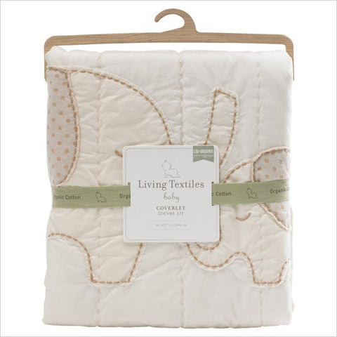 Living Textiles Organic Elephant Applique Coverlet