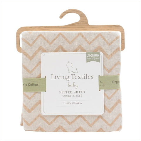 Living Textiles Organic Jersey Fitted Sheet in Peaks
