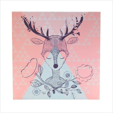 Living Textiles Sparrow Canvas Art Deer Head (15" x 15")