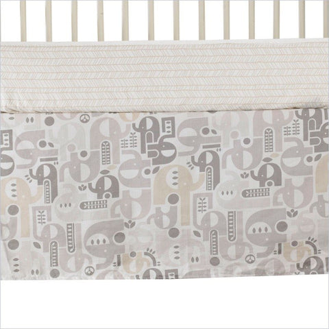 Living Textiles Naturi Bed Skirt Elephant Print