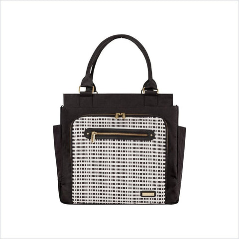 JJ Cole Freeman Diaper Bag in Black and Cream