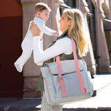 Skip Hop Fit All-Access Diaper Tote in Platinum and Coral
