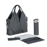 Lassig Neckline Spin Dye Diaper Bag in Black Melange