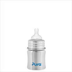 Pura Kiki Natural Stainless 5 oz. Slow Flow Baby Bottle