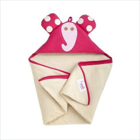 3 Sprouts Elfie the Elphant Hooded Towel in Pink