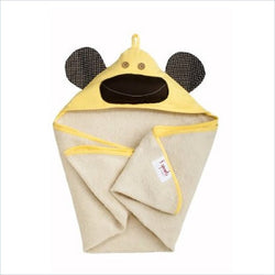 3 Sprouts Milo the Monkey Hooded Towel in Yellow