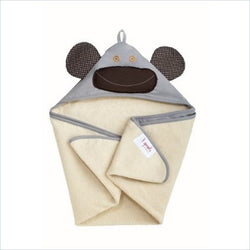 3 Sprouts Milo the Monkey Hooded Towel in Grey