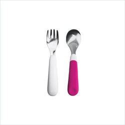 OXO Tot Baby Fork & Spoon Set in Pink