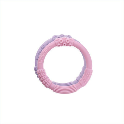 Life Factory Silicone Teether Dual Pack in Pink/Lilac