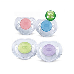 Avent Twin Pack Classic Soothers in Translucent Colours - 0 to 6 Months