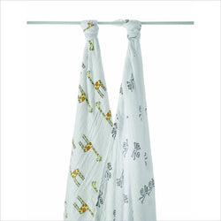 Aden + Anais Classic Swaddle 2-pack in Jungle Jam Monkey + Giraffe