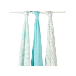 Aden and Anais Bamboo Swaddle 3-pack in Azure