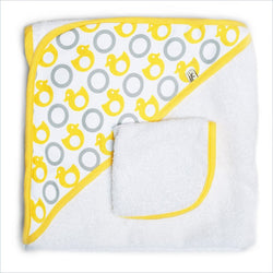 JJ Cole Hooded Towel in Yellow Ducks