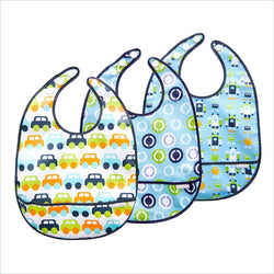 JJ Cole 3-Pack Boys Bib Set in Cars Circles and Robots