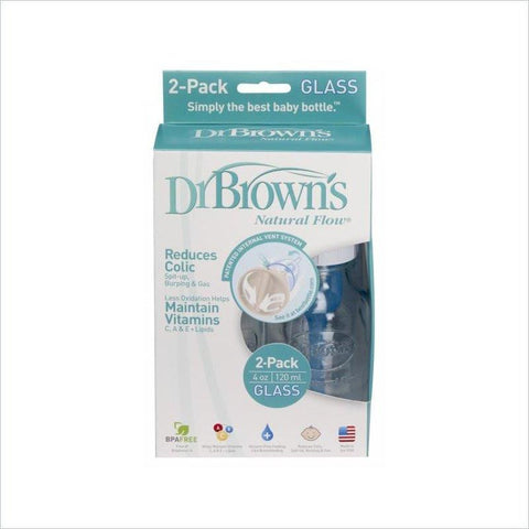 Dr. Brown's Glass  4  Oz Standard Bottle - 2Pk