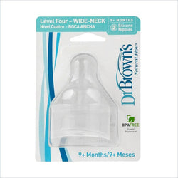 Dr. Brown's Level-4 Silicone Replacement Nipple 2 Pack Wide Neck