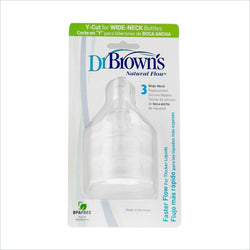 Dr. Brown's Y Cut/Cereal Silicone Replacement Nipple 2-Pack Wide-Neck
