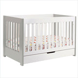 Babyletto Mercer 3 in 1 Convertible Wood Crib in Grey/White