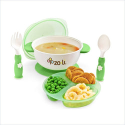 Zoli Stuck suction feeding bowl kit in Green