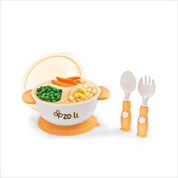 Zoli Stuck suction feeding bowl kit in Orange