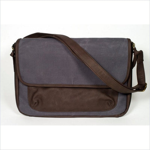 SoYoung Sydney Messenger Diaper Bag in Waxed Charcoal