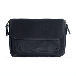 SoYoung Sydney Messenger Diaper Bag in Waxed Black