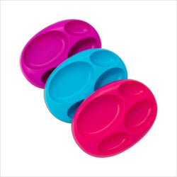 Boon Platter 3 Pack Large Divided Plate Color Set (Pink/Blue/Purple)