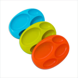 Boon Platter 3 Pack Large Divided Plate Color Set