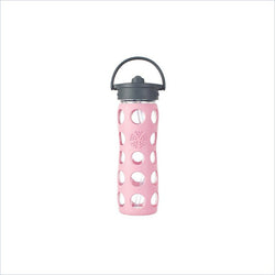 Lifefactory 16 oz Glass Bottle with Straw Cap and Silicone Sleeve in Peony